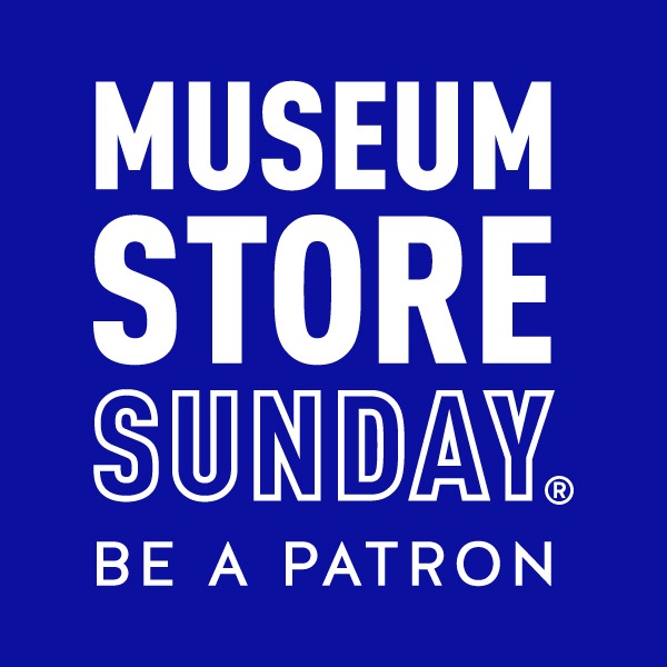 Text reads, "Museum Store Sunday: Be a Patron."